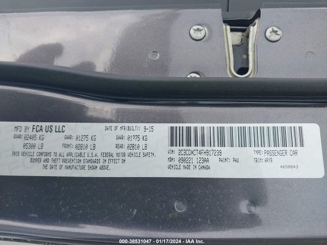 Dodge CHARGER R/T 2015 2C3CDXCT4FH917239 Image 9
