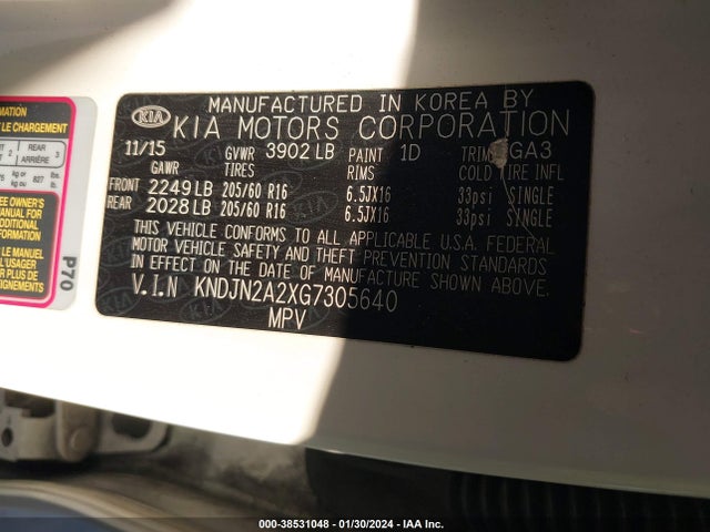 KIA Soul 2016 KNDJN2A2XG7305640 Image 9