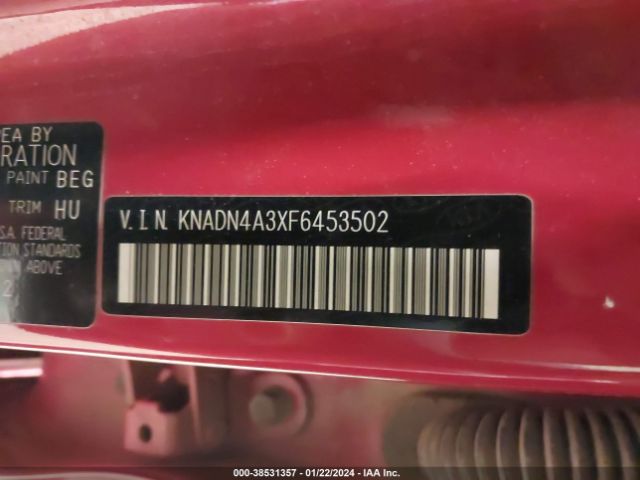 KNADN4A3XF6453502 KIA RIO EX