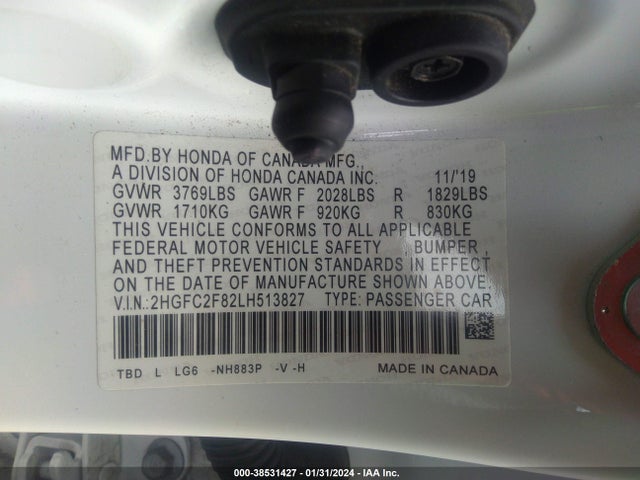Honda Civic Sport 2020 2HGFC2F82LH513827 Image 9