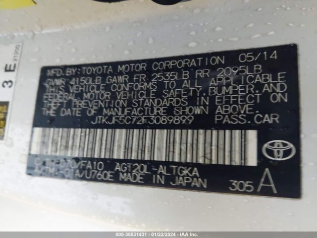 JTKJF5C72F3089899 Scion TC