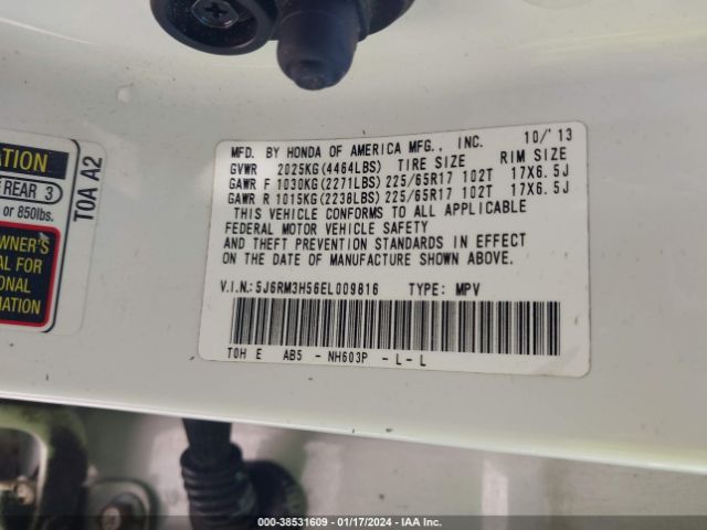 5J6RM3H56EL009816 Honda CR-V EX