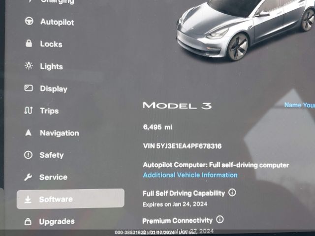 5YJ3E1EA4PF678316 Tesla Model 3 Rear-wheel Drive