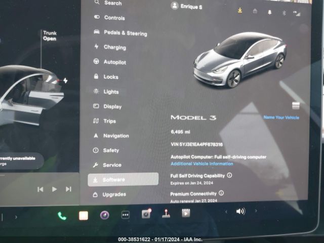 5YJ3E1EA4PF678316 Tesla Model 3 Rear-wheel Drive