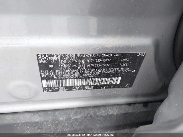 2023 TOYOTA RAV4 LE VIN: 2T3F1RFV0PW363676
