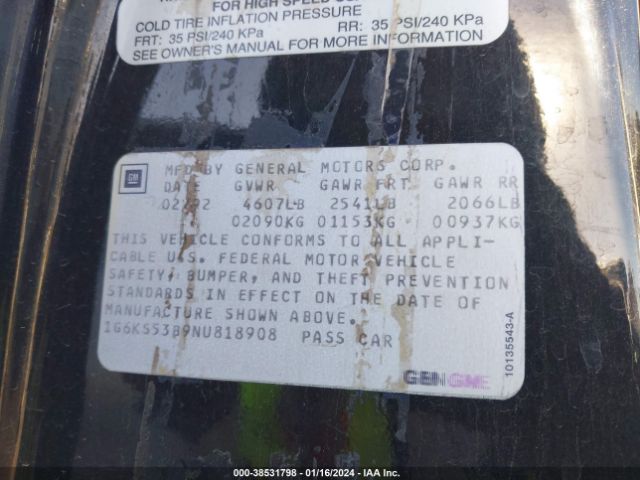 1992 CADILLAC SEVILLE 1G6KS53B9NU818908 Photo 8