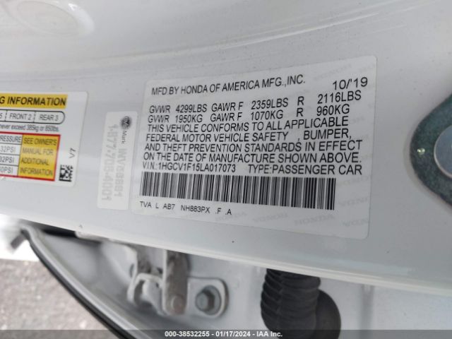 1HGCV1F15LA017073 Honda ACCORD LX