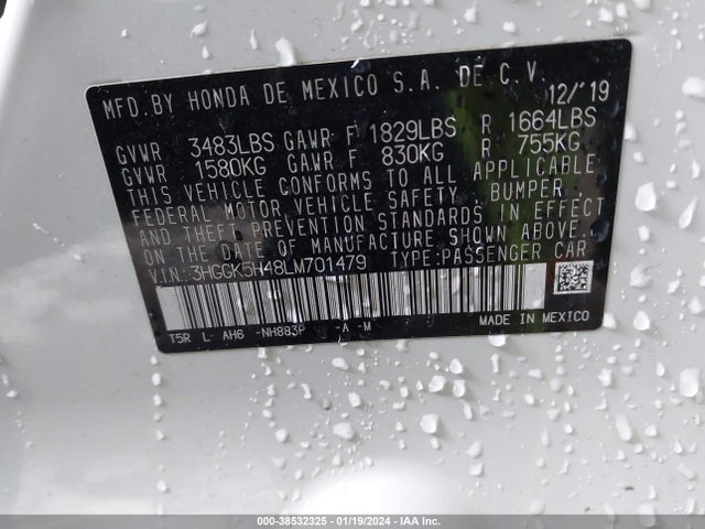 Honda FIT LX 2020 3HGGK5H48LM701479 Image 9
