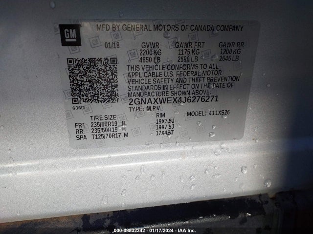 Chevrolet Equinox Premier 2018 2GNAXWEX4J6276271 Image 9