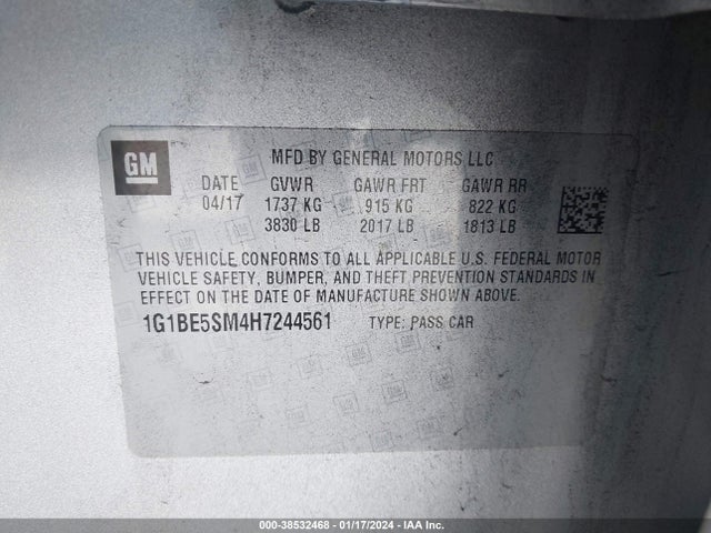 Chevrolet Cruze Lt Auto 2017 1G1BE5SM4H7244561 Image 9