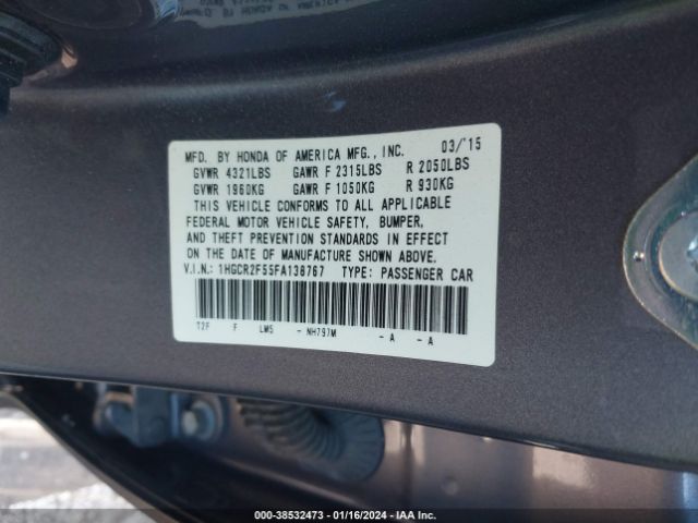 1HGCR2F55FA138767 Honda Accord Sport