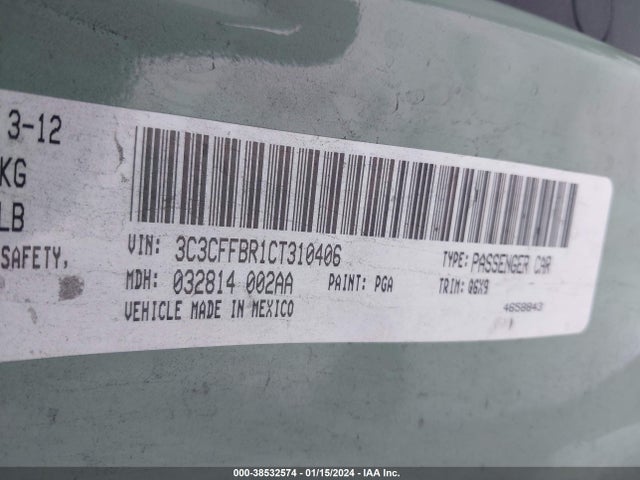 2012 FIAT 500 3C3CFFBR1CT310406 Photo 8