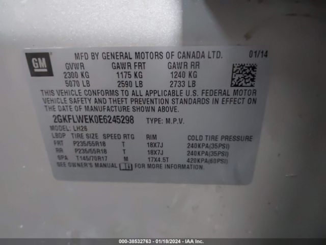 2GKFLWEK0E6245298 GMC Terrain Sle-2