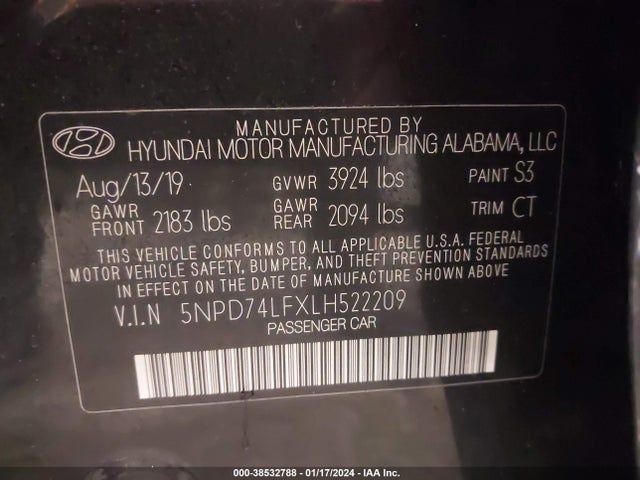Hyundai ELANTRA SE 2020 5NPD74LFXLH522209 Image 9