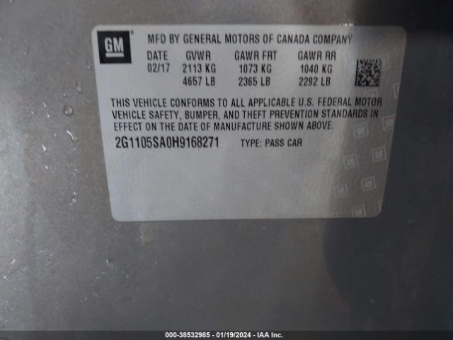 2G1105SA0H9168271 Chevrolet IMPALA 1LT