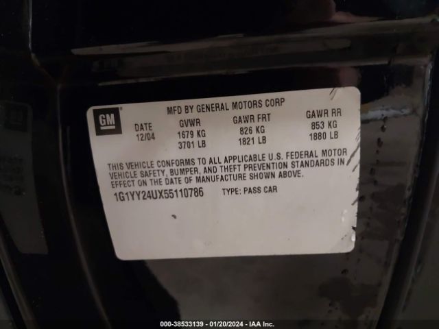 2005 CHEVROLET CORVETTE 1G1YY24UX55110786 Photo 8