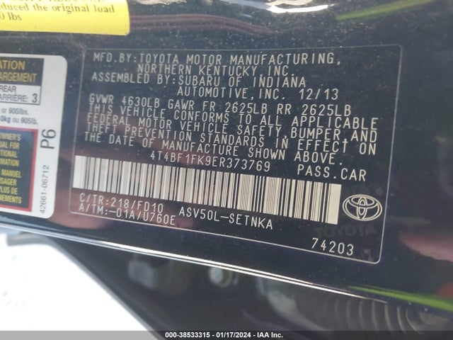 Toyota CAMRY LE 2014 4T4BF1FK9ER373769 Image 9