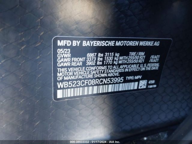 WB523CF08RCN53995 BMW Ix Xdrive50