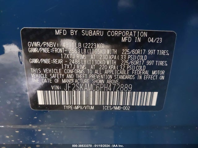 Subaru Forester Wilderness 2023 JF2SKAMC6PH472889 Image 9