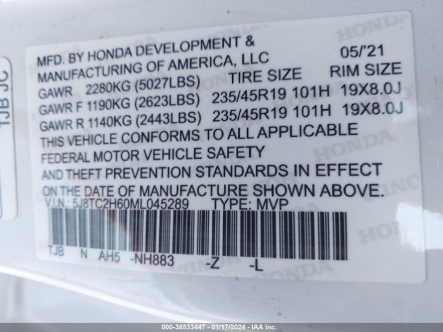 5J8TC2H60ML045289 Acura Rdx A-spec Package