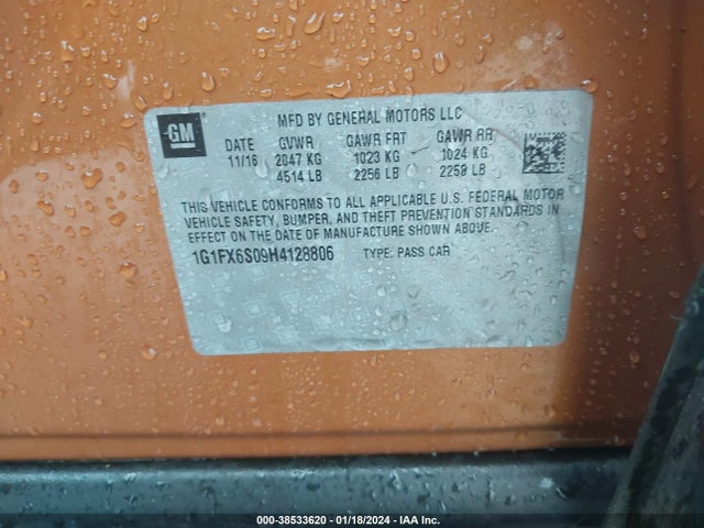 Chevrolet Bolt Ev Premier 2017 1G1FX6S09H4128806 Image 9