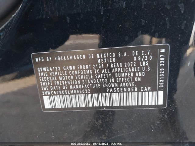 3VWC57BU5LM095032 Volkswagen Jetta 1.4t R-line/1.4t S/1.4t Se