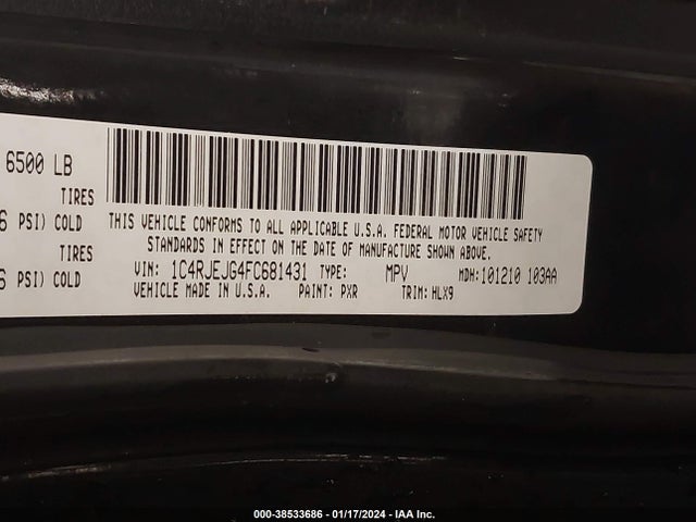 Jeep Grand Cherokee Summit 2015 1C4RJEJG4FC681431 Image 9