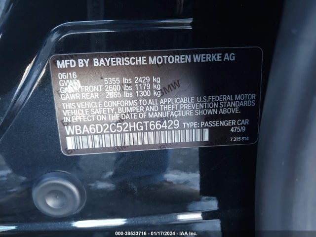 BMW 640i Gran Coupe Xdrive 2017 WBA6D2C52HGT66429 Image 9