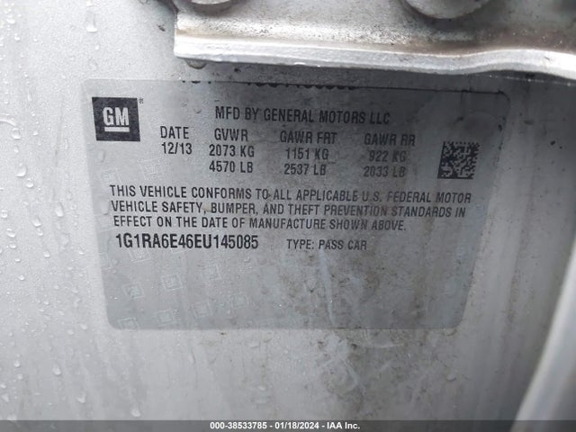 Chevrolet Volt 2014 1G1RA6E46EU145085 Image 9