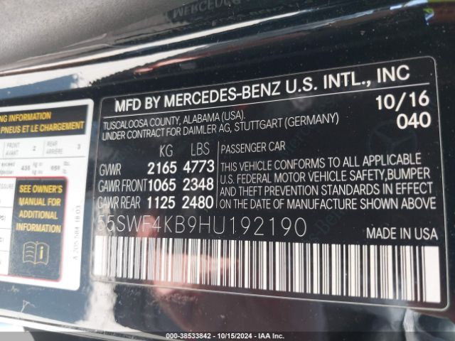 55SWF4KB9HU192190 Mercedes-Benz C 300 4matic/luxury 4matic/sport 4matic