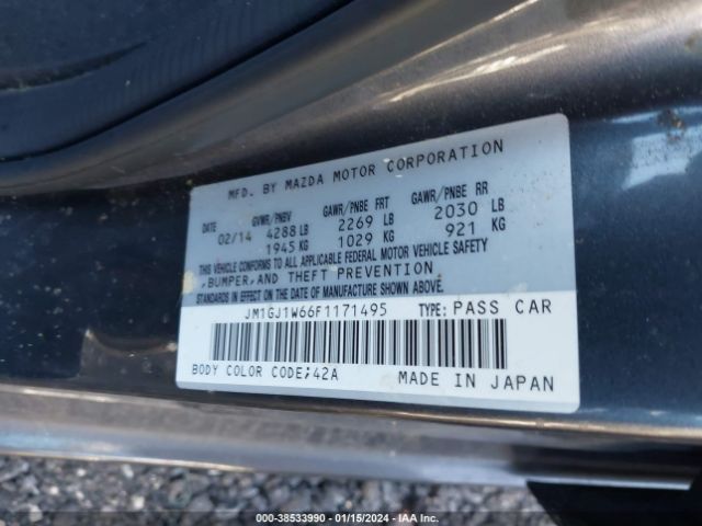 JM1GJ1W66F1171495 Mazda Mazda6 I Grand Touring