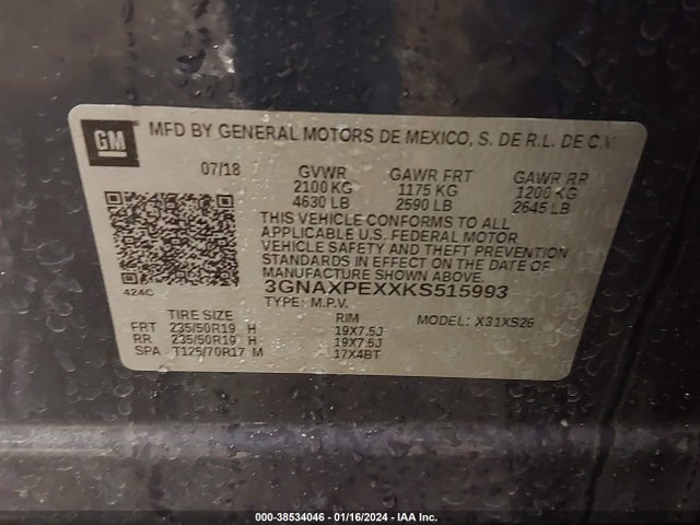 Chevrolet Equinox Premier 2019 3GNAXPEXXKS515993 Image 9
