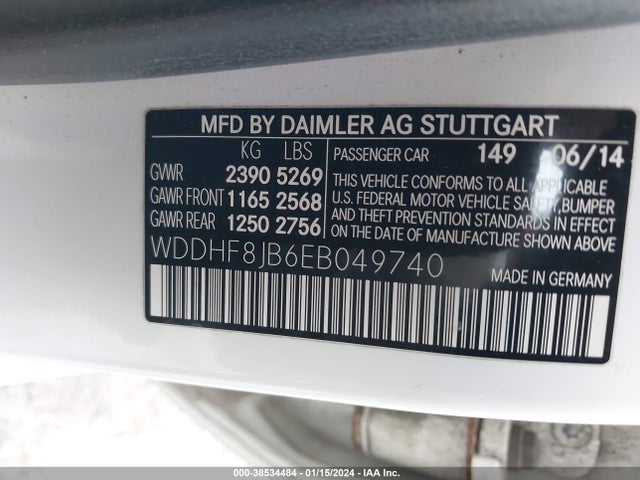2014 MERCEDES-BENZ E 350 4MATIC VIN: WDDHF8JB6EB049740