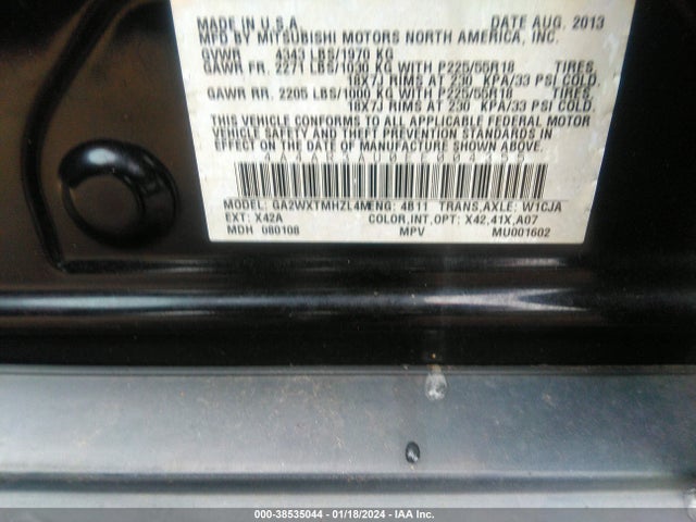 4A4AR3AU0EE004355 Mitsubishi Outlander Sport Es