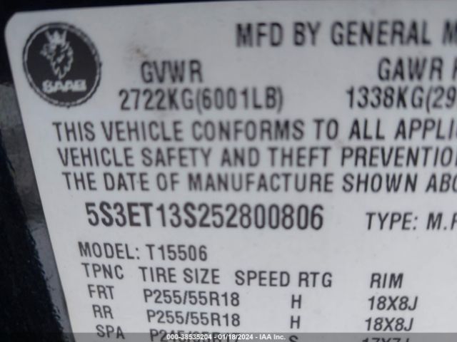 2005 SAAB 9-7X 5S3ET13S252800806 Photo 8