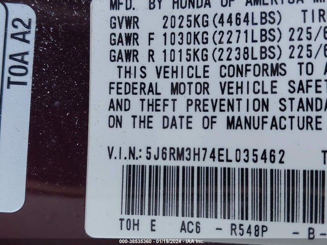 Honda Cr-v Ex-l 2014 5J6RM3H74EL035462 Image 9