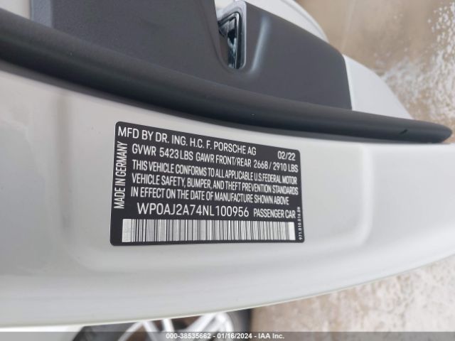 2022 PORSCHE PANAMERA WP0AJ2A74NL100956 Photo 8