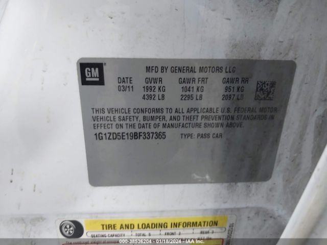 2011 CHEVROLET MALIBU 1G1ZD5E19BF337365 Photo 8