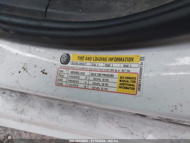 Chevrolet Sonic Ls Auto 2014 1G1JA6SHXE4139262 Image 9