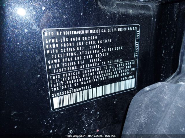 2022 VOLKSWAGEN TAOS 3VVAX7B20NM078372 Photo 8