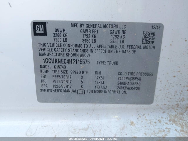 Chevrolet Silverado 1500 Wt 2017 1GCUKNEC4HF115575 Image 9