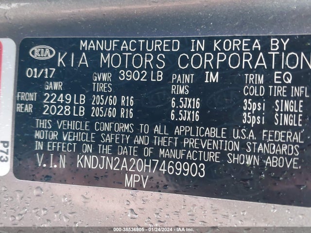 KIA Soul 2017 KNDJN2A20H7469903 Image 9