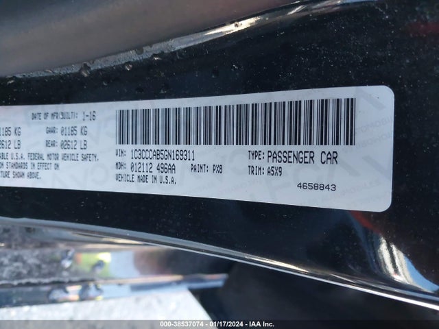 1C3CCCAB5GN169311 Chrysler 200 Limited