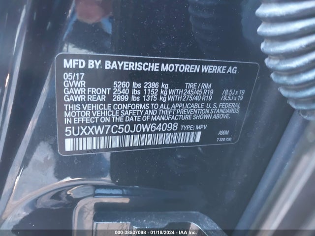 5UXXW7C50J0W64098 BMW X4 M40i