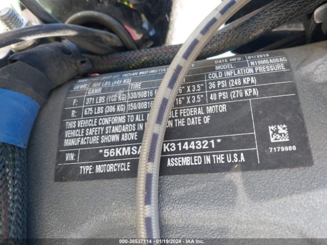 2019 INDIAN MOTORCYCLE CO. SCOUT 56KMSA007K3144321 Photo 9