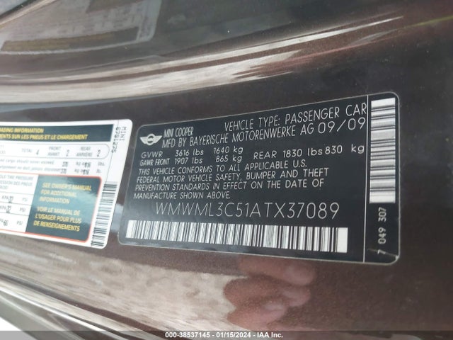 2010 MINI COOPER CLUBMAN WMWML3C51ATX37089 Photo 8