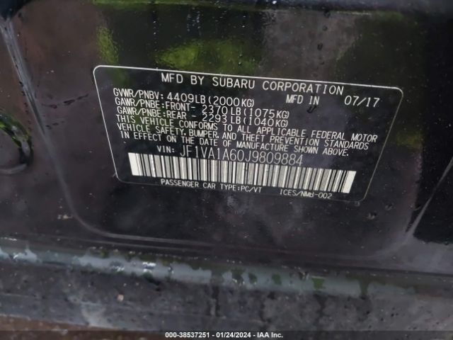2018 SUBARU WRX JF1VA1A60J9809884 Photo 8