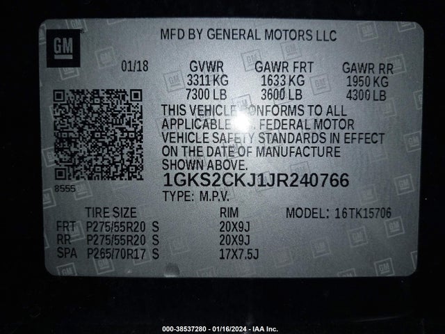 GMC YUKON DENALI 2018 1GKS2CKJ1JR240766 Image 9