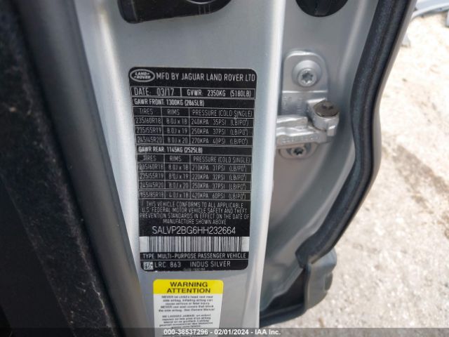 SALVP2BG6HH232664 Land Rover Range Rover Evoque Se/se Premium