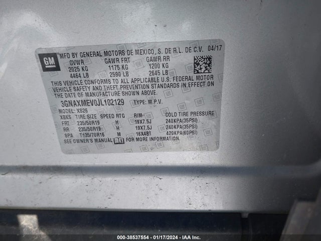 Chevrolet Equinox Premier 2018 3GNAXMEV0JL102129 Image 9